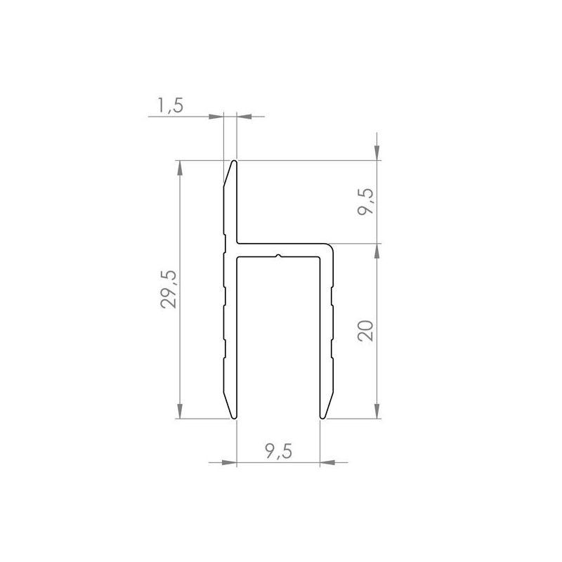 ALuminijski “h” profil 4m za 9,5mm ploču ADAM HALL Cijena