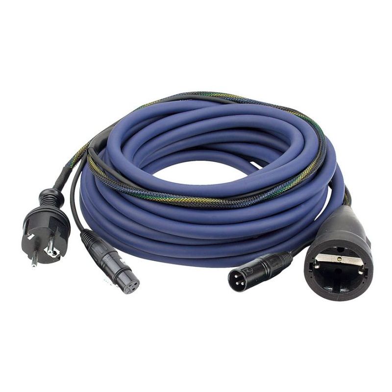 AUDIO Powersignal kabel 15m šuko M/šuko Ž- XLR M/Ž DAP