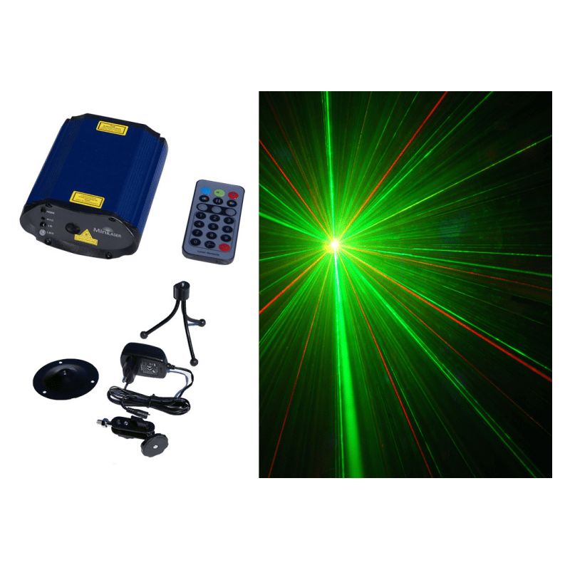 Mini laser M-800 100mW crvena + 50mW zelena, Multi Grating efekt, daljinski  X-LIGHT Cijena