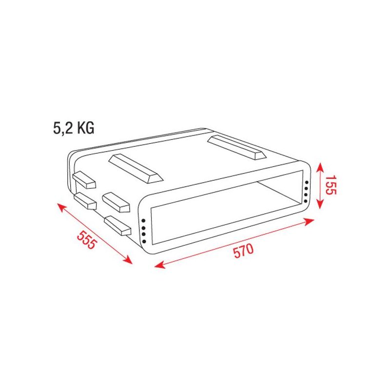 Rack Case 19’’ 2HE plastični kofer SHOWGEAR Cijena