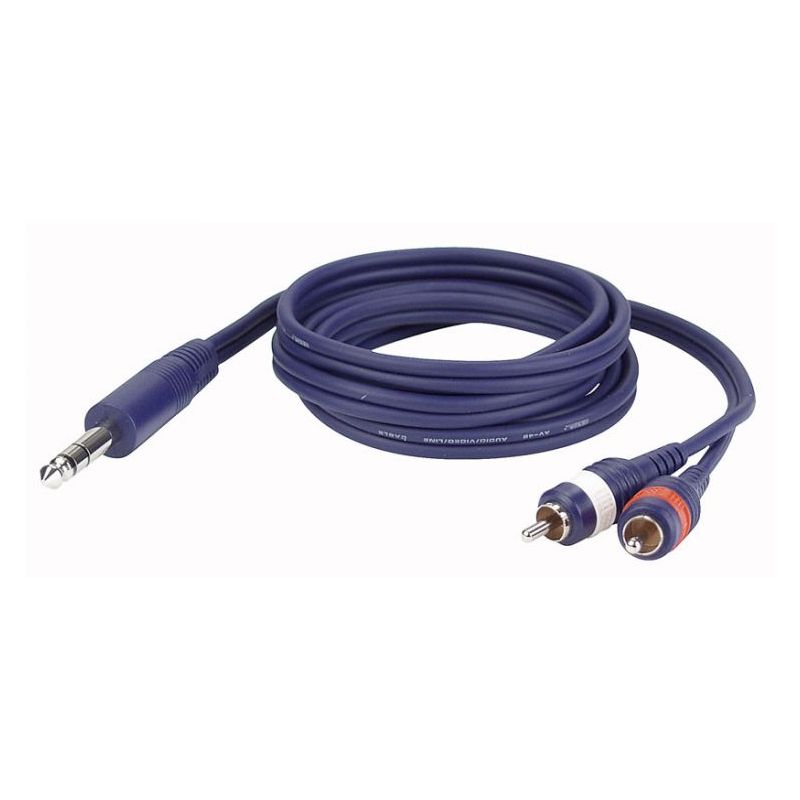 Stereo 6,3mm banana/2 RCA 3 mtr kabel DAP