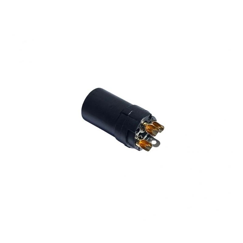 XLR konektor PCWF3-B ženski 3-polni crni IP-65 zlatni kontakti X-AUDIO Cijena