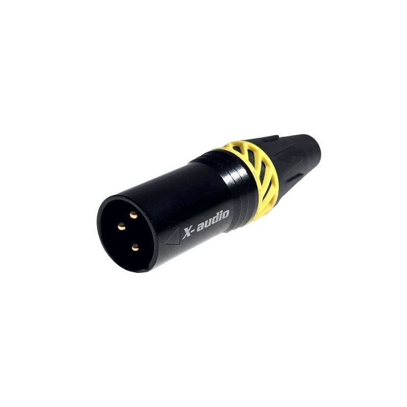 XLR konektor PCWM3-B muški 3-polni crni IP-65 zlatni kontakti X-AUDIO Cijena