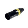 XLR konektor PCWM3-B muški 3-polni crni IP-65 zlatni kontakti X-AUDIO