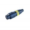 XLR konektor PCWF3-B ženski 3-polni crni IP-65 zlatni kontakti X-AUDIO