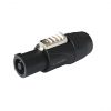 Powercon za kabel PAC3FCB-N-W crni IP-65 izlazni X-AUDIO